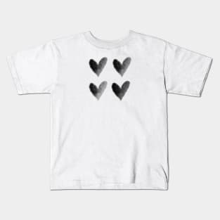 Black and White Hearts Kids T-Shirt